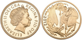 Elizabeth II, proof five pounds, 2012, rev., St George and Dragon, by Paul Day (S. SE12), mint state, in capsule

Estimate: 1800-2000