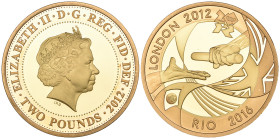 Elizabeth II, Olympic Games Series, London to Rio de Janeiro Handover Ceremony 2012-2016, proof two pounds struck in two-colour gold (S. L032), mint s...