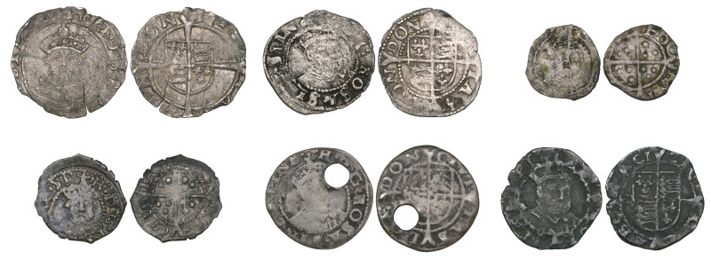 Henry VIII, Posthumous Coinage (1547-51), pennies (4), Tower (3), facing bust, t...