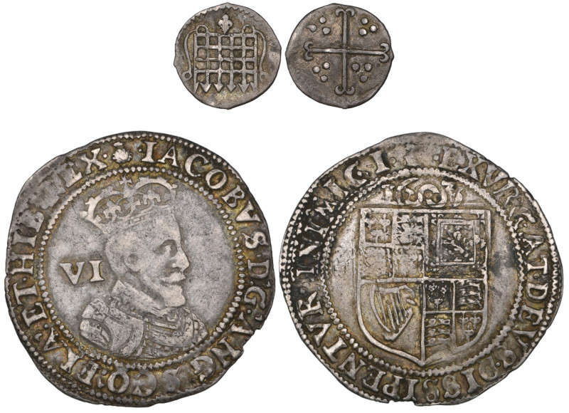 James I (1603-25), First Coinage (1603-04), sixpence, 1603, m.m. thistle (N. 207...