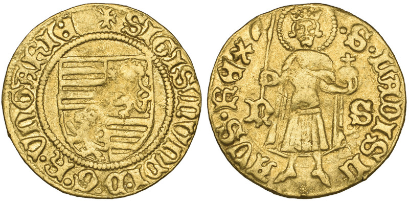 Hungary, Sigismund (1387-1437), goldgulden, undated, Nagybánya, 1417-18, quarter...