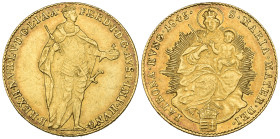 Hungary, Ferdinand V (1835-48), ducat, 1845, Kremnitz, 3.47g (F. 222), minor rim graze, good very fine and toned, the date scarce

Estimate: 500-700