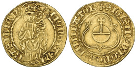 Switzerland, City of Basel as a mint of the Holy Roman Empire, Sigismund (as Emperor, 1433-37), goldgulden, undated, Madonna and Child, rev., orb in t...