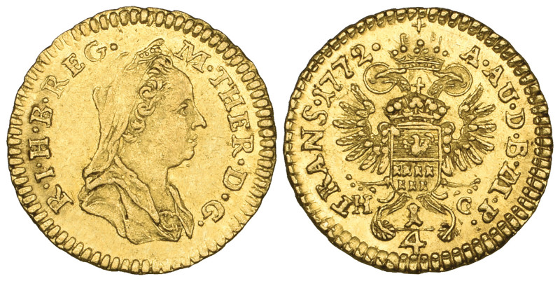 Transylvania, Maria Theresa (1740-80), quarter-ducat, 1772, HG, Karlsburg, veile...