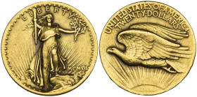 U.S.A., High Relief $20, MCMVII (1907), by Augustus Saint-Gaudens, 33.33g, apparently carried as a pocket piece, generally fine

Estimate: 3000-4000