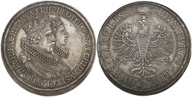 Austria, Archduke Leopold V (1619-32), Marriage to Claudia de Medici, double thaler, undated (1626), Hall, conjoined crowned busts right, rev., crowne...