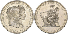 Austria, Franz Joseph (1848-1916), Silver Wedding, 2 gulden, 1879, conjoined busts right, rev., Austria seated (KM (X) M5), good extremely fine

Est...