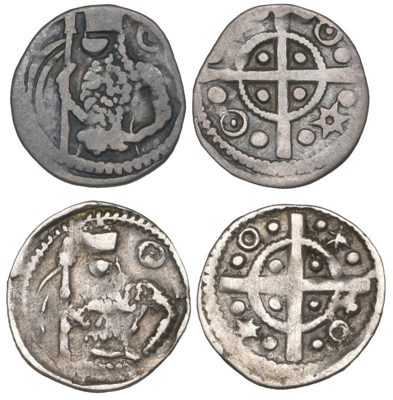 Flanders, Aalst, kleine denarii (2), circa 1220- 1253, 0.44, 0.37g (Ghyssens 301...