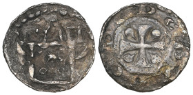 Flanders, Dendermonde? kleine denarius, circa 1140-1180, view of castle with star, two annulets below, rev., cross pattée with pellets in angles, 0.31...