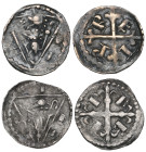 Flanders, Ieper, Filips van den Elzas (1162- 1185), kleine denarii (2), 0.34, 0.44g (Ghyssens 1111, 1111 var.; Gaillard 128, 128 var.), good fine to v...