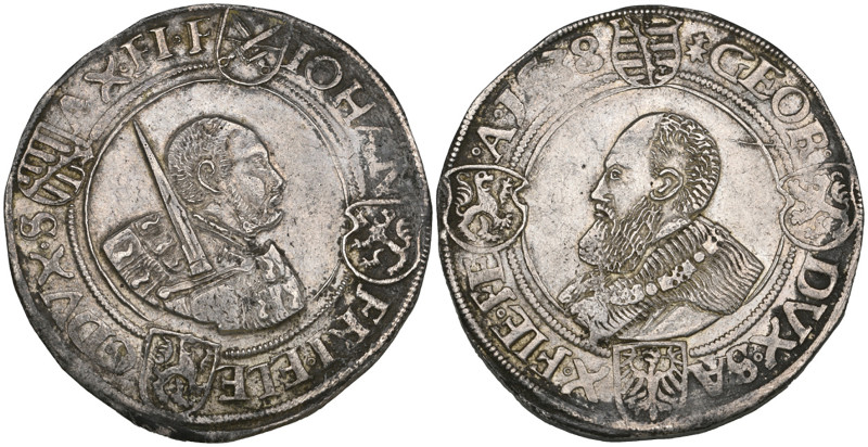 Germany, Saxony, Johann Friedrich the Magnanimous and Georg (1534-1539), thaler,...