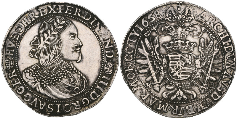 Hungary, Ferdinand III (1637-57), thaler, 1658, Kremnitz (Dav. 3198; KM 107), cl...