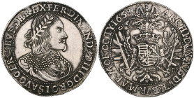 Hungary, Ferdinand III (1637-57), thaler, 1658, Kremnitz (Dav. 3198; KM 107), cleaned, very fine to good very fine

Estimate: 300-400