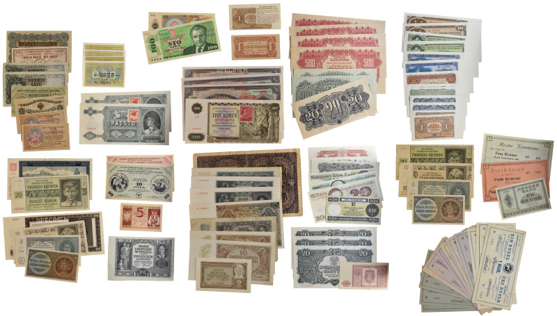 Banknotes: Miscellaneous 20th century European banknotes (91), including a group...