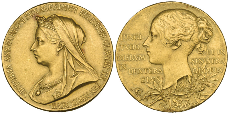 Victoria, Diamond Jubilee, 1897, small official gold medal, by Royal Mint, 12.97...