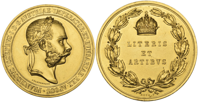 Austria, Franz Joseph I (1848-1916), gold medal of 24 ducats weight for Science ...