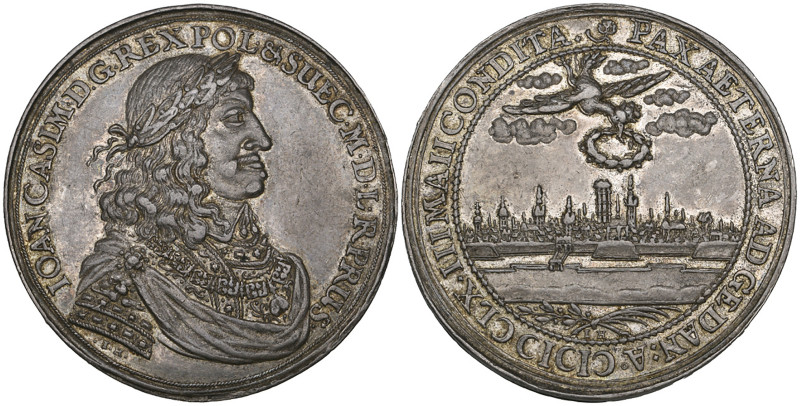 Poland, Danzig, Johann Casimir, Peace with Sweden, 3 May 1660, silver donative m...