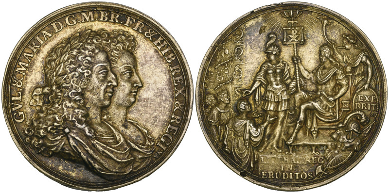 Great Britain, William and Mary, the ‘Golden Literary Award’, 1691, silver-gilt ...