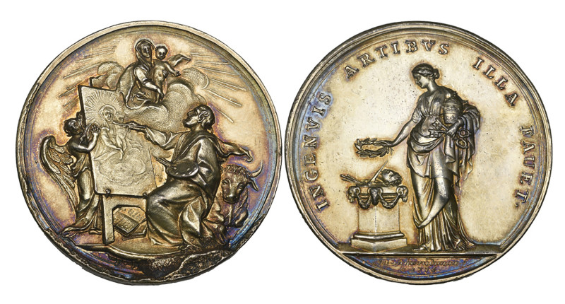 Italy, Rome, The Academy of St. Luke, silver-gilt prize medal, 1775, by K.J. Sch...