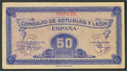 50 Céntimos. Consejo de Asturias y León. (Edifil 2017: 396). MBC.