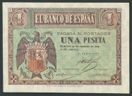 1 Peseta. 28 de Febrero de 1938. Banco de España, Burgos. Serie B. (Edifil 2017: 427a). SC-.