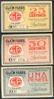 GIJON FABRIL-FABRICA DE VIDRIOS. Serie 25, 50 Céntimos y 1 Peseta. 1937. (Montaner: 711A/C, González: 2659/61). EBC+/SC.