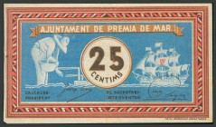AJUNTAMENT DE PREMIA DE MAR (BARCELONA). 25 Céntimos. (Montaner: 1178 F). MBC+.