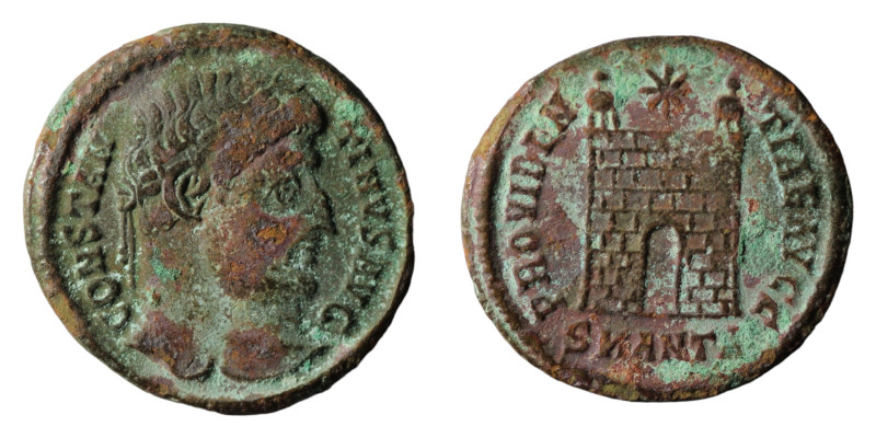 Constantinus I. (307-337 AD). Follis. Antioch. Obv: CONSTANTINVS AVG. laureate b...