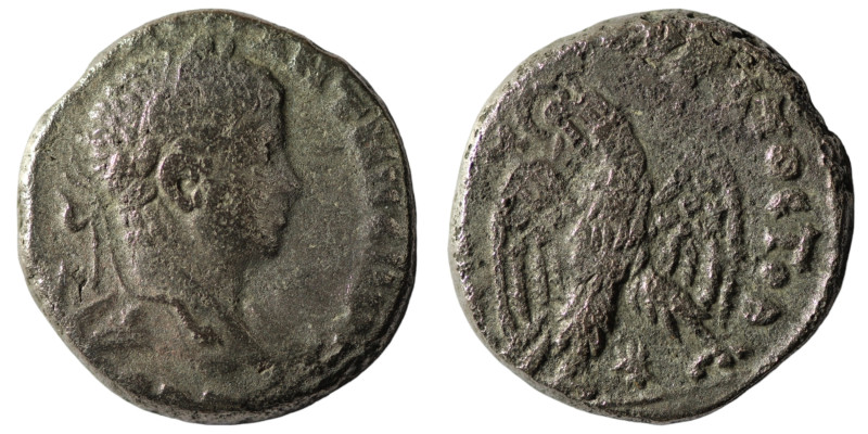 Elagabal. (218-222 AD). Billon Tetradrachm. Antioch. Obv: laureate bust of Elaga...