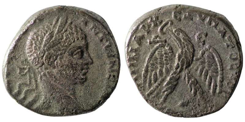 Elagabal. (218-222 AD). Billon Tetradrachm. Antioch. Obv: laureate bust of Elaga...