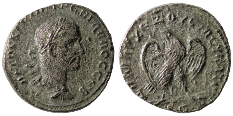 Trebonianus Gallus. (251-253 AD). Billon Tetradrachm. Antioch. Obv: laureate bus...