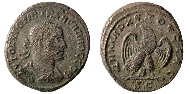 Trebonianus Gallus. (251-253 AD). Billon Tetradrachm. Antioch. Obv: laureate bus...