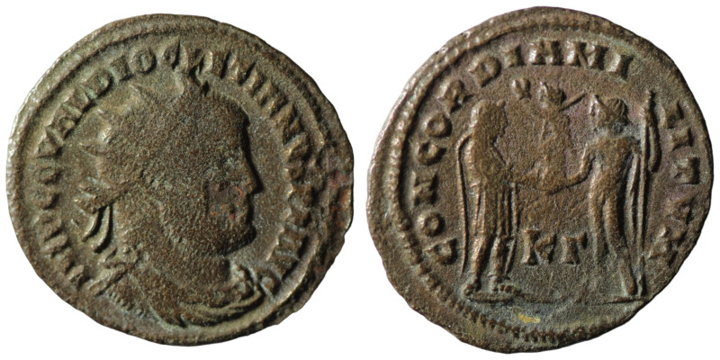 Diocletian. (285 AD). Æ Antoninian. Antioch. Obv: IMP C C VAL DIOCLETIANVS P F A...