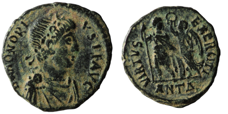 Honorius. (393-423 AD). Æ Follis. Antioch. 17mm, 2,43g