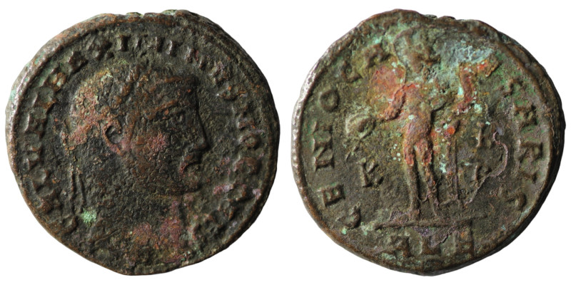 Maximinus II. (310 AD). Follis. Alexandria. Obv: IMP C GAL VAL MAXIMINVS P F AVG...