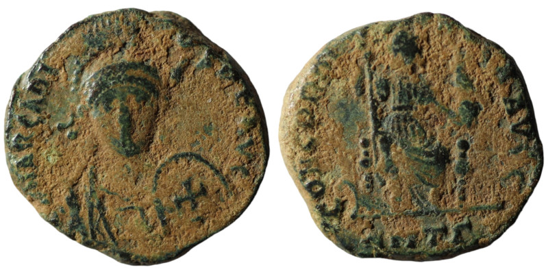 Arcadius. (383-408 AD). Æ Follis. Antioch. 16mm, 2,98g