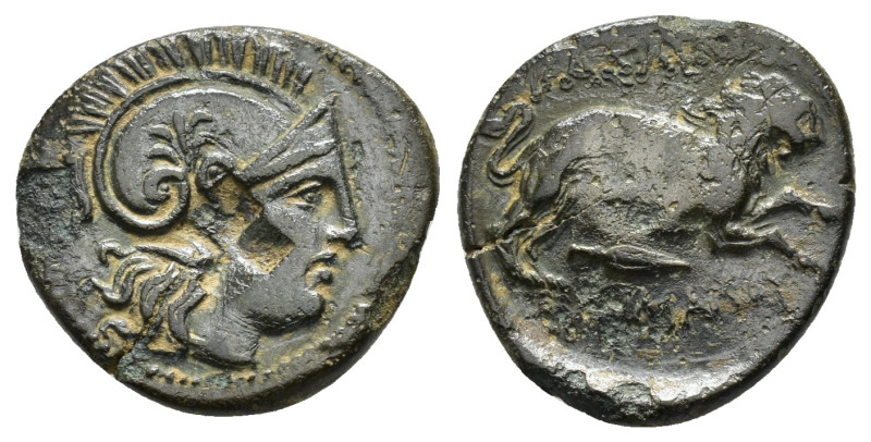 KINGS of THRACE.Lysimachos.(305-281 BC).Uncertain.Ae.

Obv : Helmeted head of At...