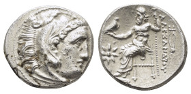 KINGS of MACEDON. Alexander III The Great.(336-323 BC).Kolophon.Drachm.

Obv : Head of Herakles right, wearing lion skin.

Rev : ΑΛΕΞΑΝΔΡΟΥ.
Zeus seat...