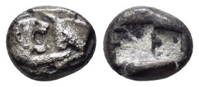 KINGS of LYDIA. Kroisos (Circa 564-539 BC).Sardeis.Siglos.

Obv : Confronted foreparts of lion and bull.

Rev : Two incuse square punches.
SNG Kayhan ...