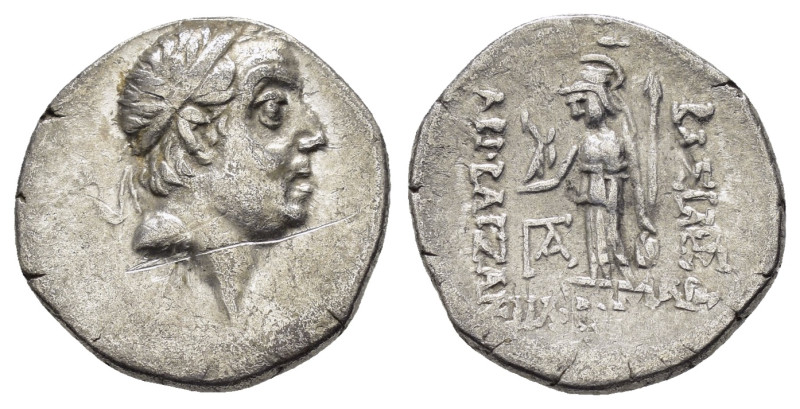 KINGS of CAPPADOCIA. Ariobarzanes I Philoromaios (96-63 BC).Eusebeia.Drachm.

Co...