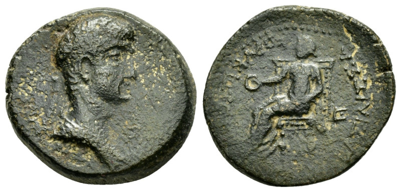 KINGS of COMMAGENE. Antiochos IV Epiphanes with Iotape (38-72). Ae. Elaeusa-Seba...