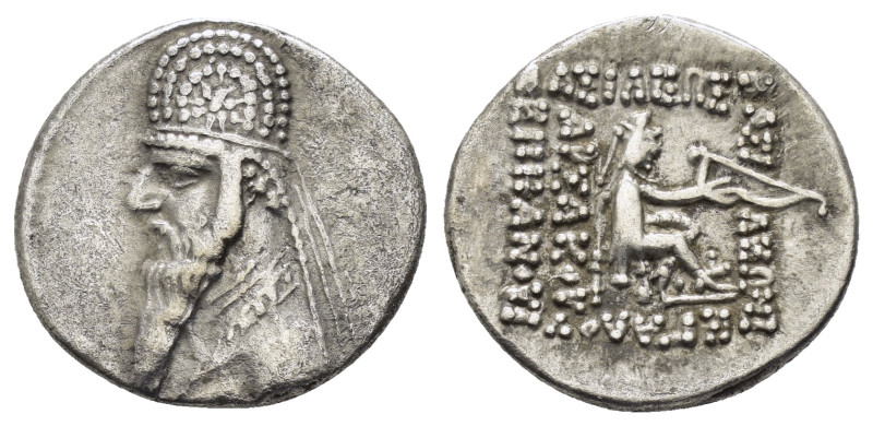 KINGS of PARTHIA. Mithradates II (123-87 BC). Drachm.

Obv : Diademed and draped...