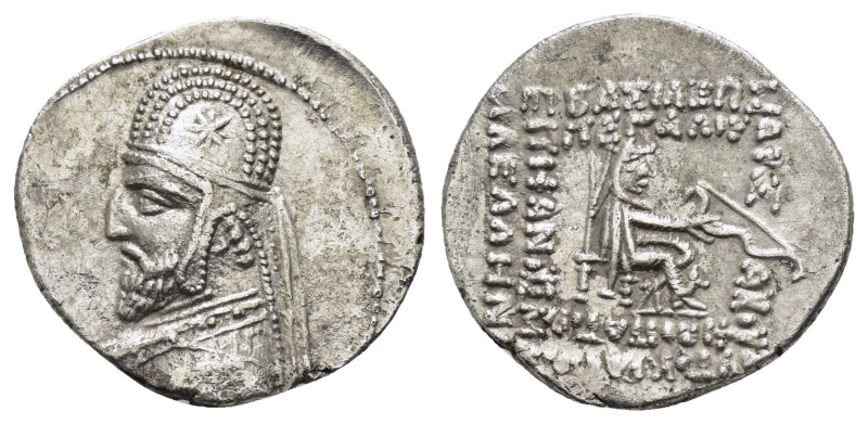 KINGS of PARTHIA. Mithradates II (121-91 BC). Drachm. Rhagai.

Obv : Diademed an...