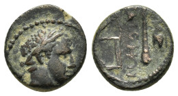 LYDIA. Maeonia. Pseudo-autonomous issues.(Circa 117-138).Ae.

Obv : Laureate and draped bust of Herakles right.

Rev : MAIONΩΝ.
Above, bee left over c...