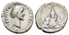 CAPPADOCIA. Caesarea. Antoninus Pius.(138-161). Drachm.

Obv : ΑΥΤΟΚΡ ΑΝΤωΝЄΙΝΟС СЄΒΑСΤΟС.
Bare head right.

Rev : ΥΠΑΤΟС Β.
Mt. Argaios; at summit, H...