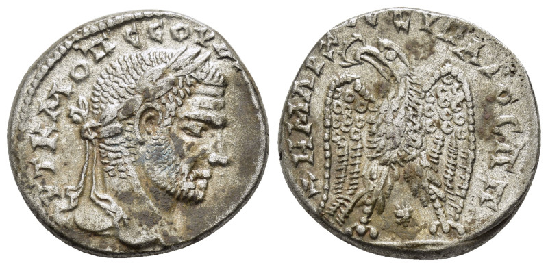 "SELEUCIS and PIERIA. Laodicea ad Mare. Macrinus (217-218). Tetradrachm.

Obv : ...