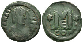 ANASTASIUS I.(491-518).Constantinople.Follis.

Condition : Good very fine.

Weight : 15.72 gr
Diameter : mm