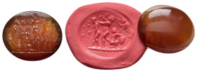 ANCIENT GREEK CARNELIAN INTAGLIO..(3rd–4th centuriesBC).

Condition : Good very fine.

Weight : 1.81 gr
Diameter : 17X14 mm