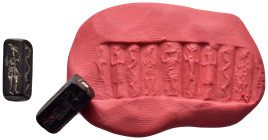 SUMERIAN.Stone cylinder seal.emdet Nasr Period.(circa 3100-2900 BC).

Condition : Good very fine.

Weight : 1.19 gr
Diameter : 16X7 mm