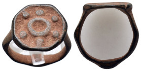 ANCIENT ROMAN BRONZE RING.(3rd–4th centuries).Ae.

Condition : Good very fine.

Weight : 5.75 gr
Diameter : 21 mm